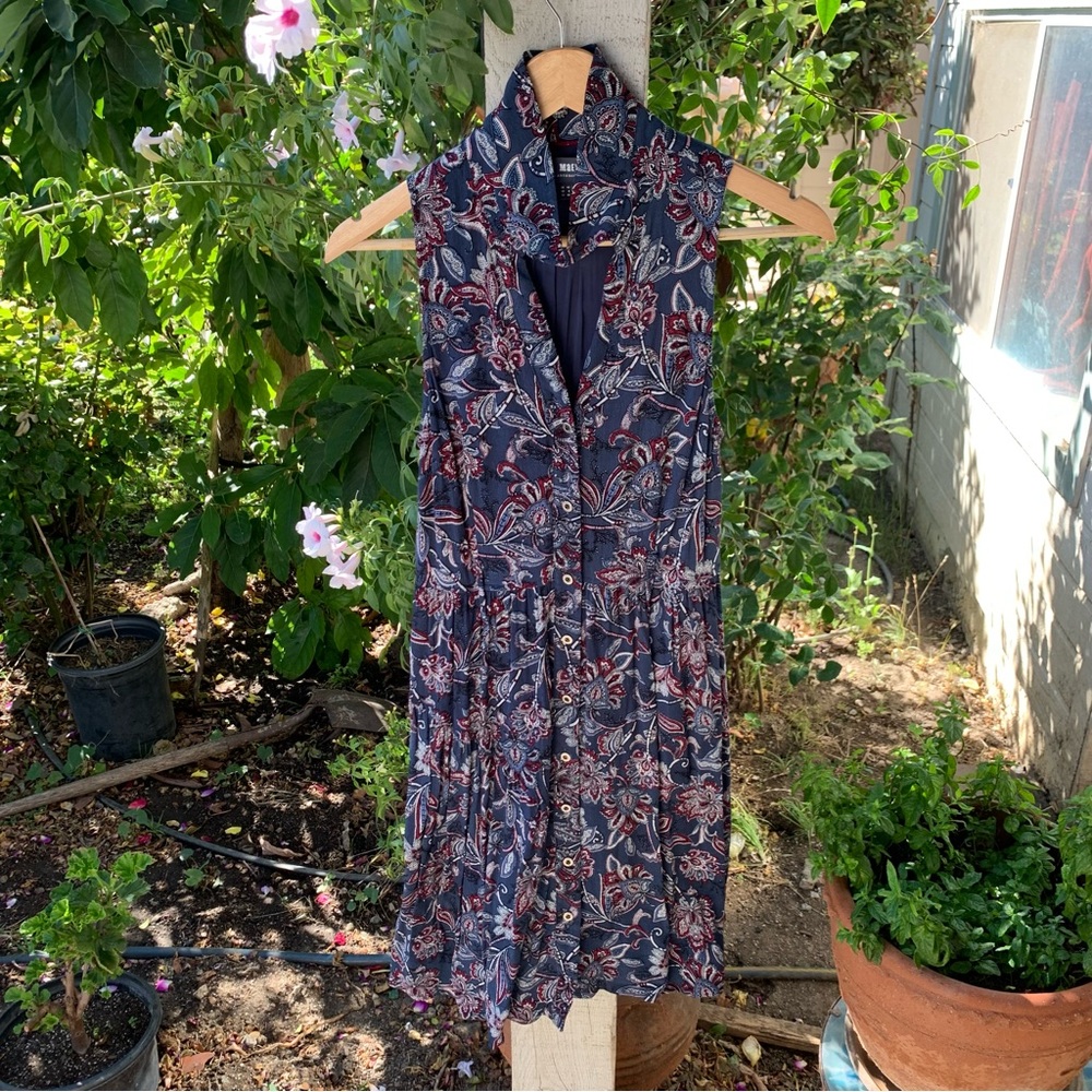 NWOT Maeve Dress 6 Floral Sleeveless Full Button Up Coastal Cottage core